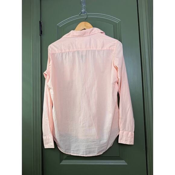 NEW Frank & Eileen EILEEN Cotton Relaxed Button Up Shirt Cantaloupe Orange XXS - Picture 4 of 8